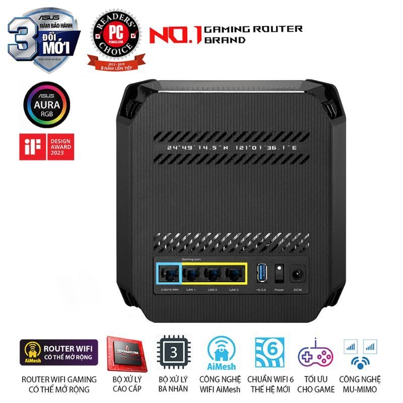  Hệ Thống Mesh Wi-Fi 6 Gaming ASUS ROG Rapture GT6 AX10000 