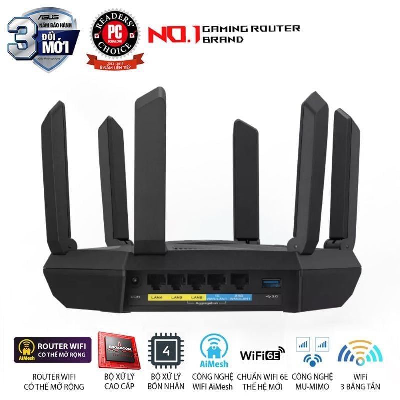  Router Wi-Fi 6E ASUS RT-AXE7800 AXE7800 