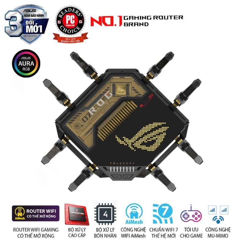  Router Wi-Fi 7 Gaming ASUS ROG Rapture GT-BE98 Pro Edition 20 BE25000 