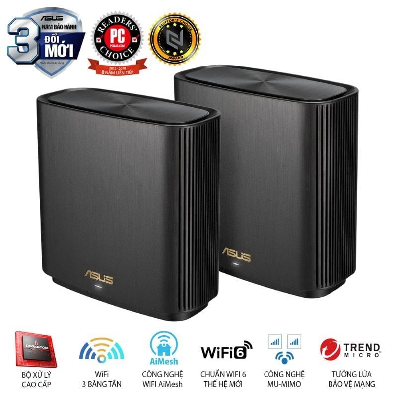  Hệ Thống Mesh Wi-Fi 6 ASUS ZenWiFi AX XT8 AX6600 2-Pack 