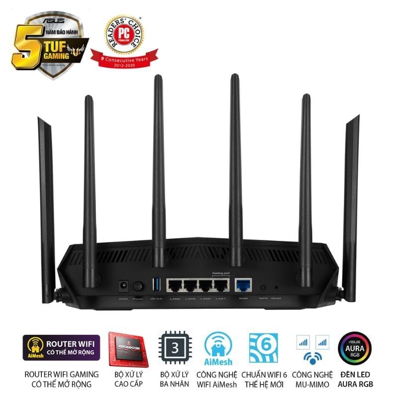  Router Wi-Fi 6 Gaming ASUS TUF Gaming AX5400 