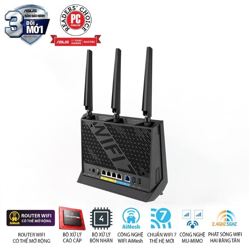  Router Wi-Fi 7 ASUS RT-BE86U BE6800 