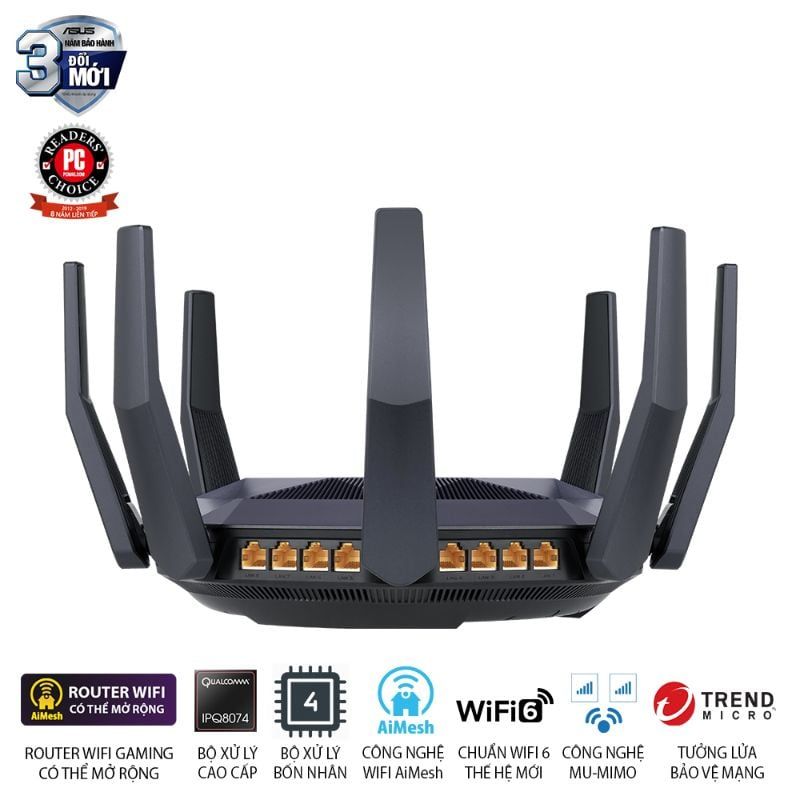  Router Wi-Fi 6 ASUS RT-AX89X AX6000 10G 