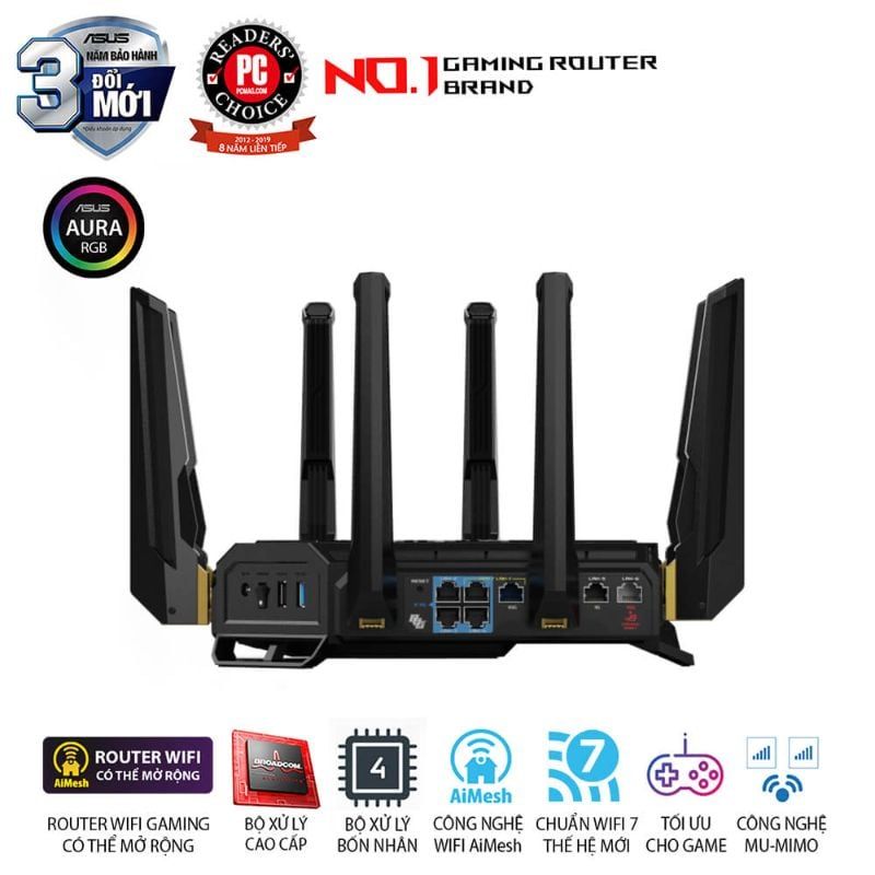  Router Wi-Fi 7 Gaming ASUS ROG Rapture GT-BE98 Pro Edition 20 BE25000 