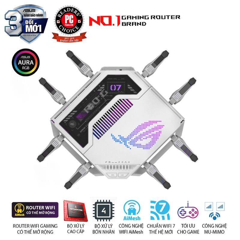  Router Gaming Wi-Fi 7 ASUS ROG Rapture GT-BE19000AI BE19000 