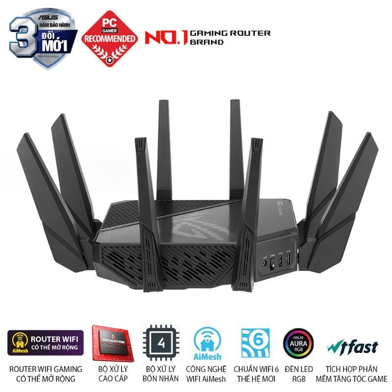  Router Wi-Fi 6 Gaming ASUS ROG Rapture GT-AX11000 Pro AX11000 