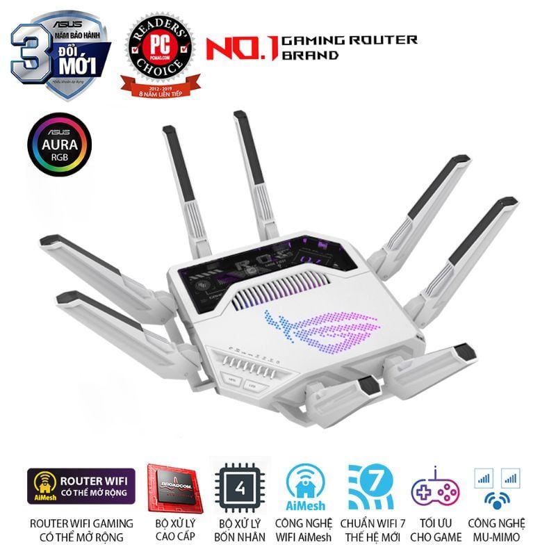  Router Gaming Wi-Fi 7 ASUS ROG Rapture GT-BE19000AI BE19000 