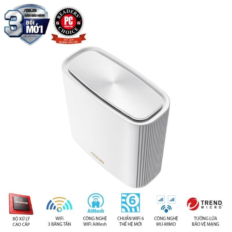  Router Mesh Wi-Fi 6 ASUS ZenWiFi AX XT8 AX6600 1-Pack 