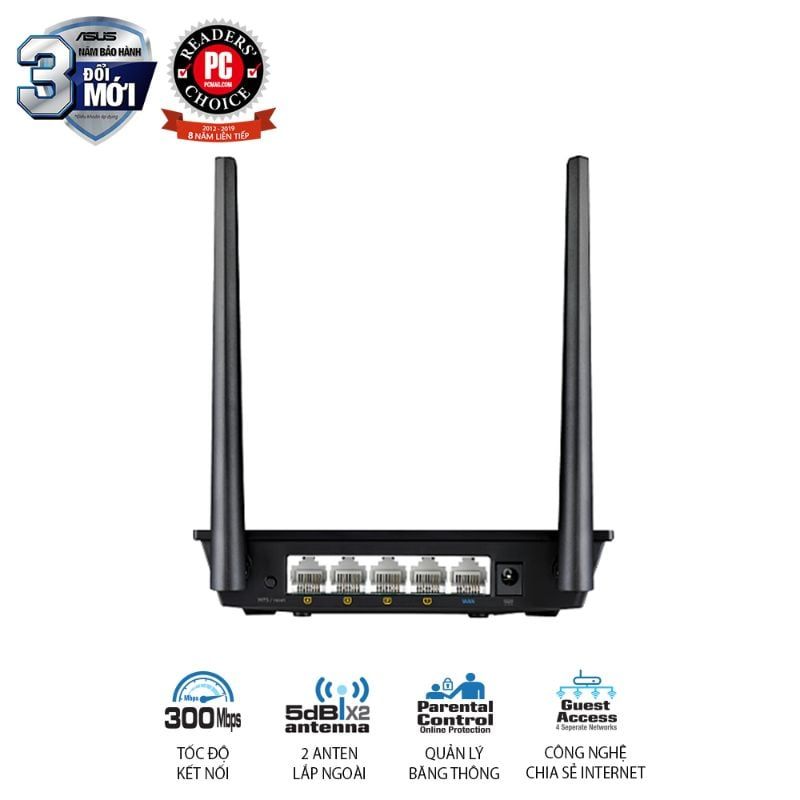  Router Wi-Fi ASUS RT-N12+ N300 