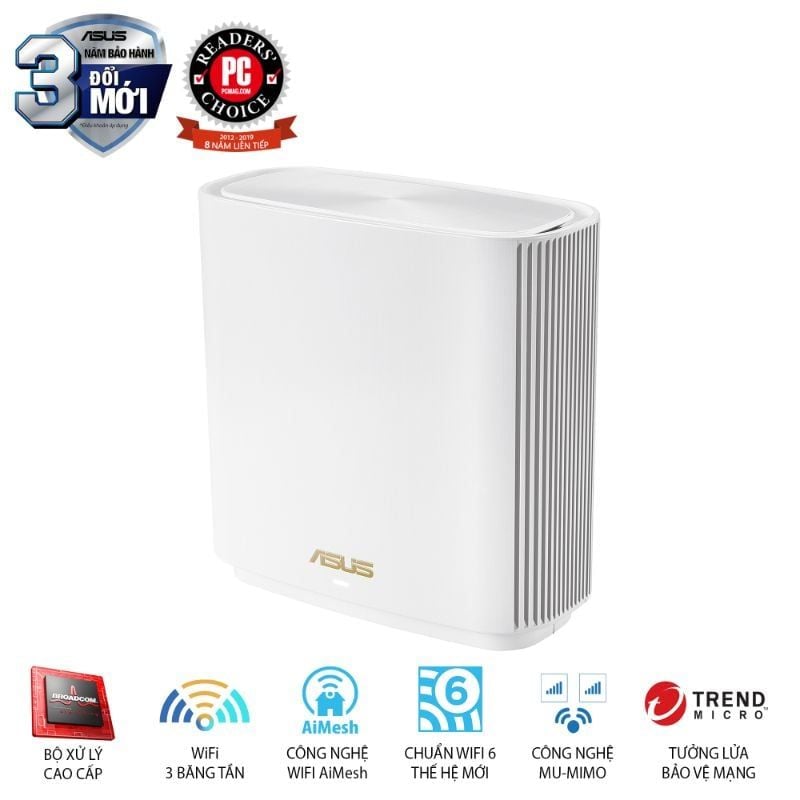  Router Mesh Wi-Fi 6 ASUS ZenWiFi AX XT8 AX6600 1-Pack 