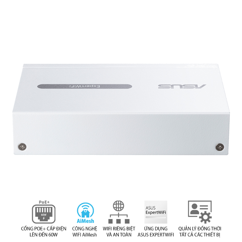  Switch PoE+ ASUS ExpertWiFi EBP15 5 Cổng GbE 60W 