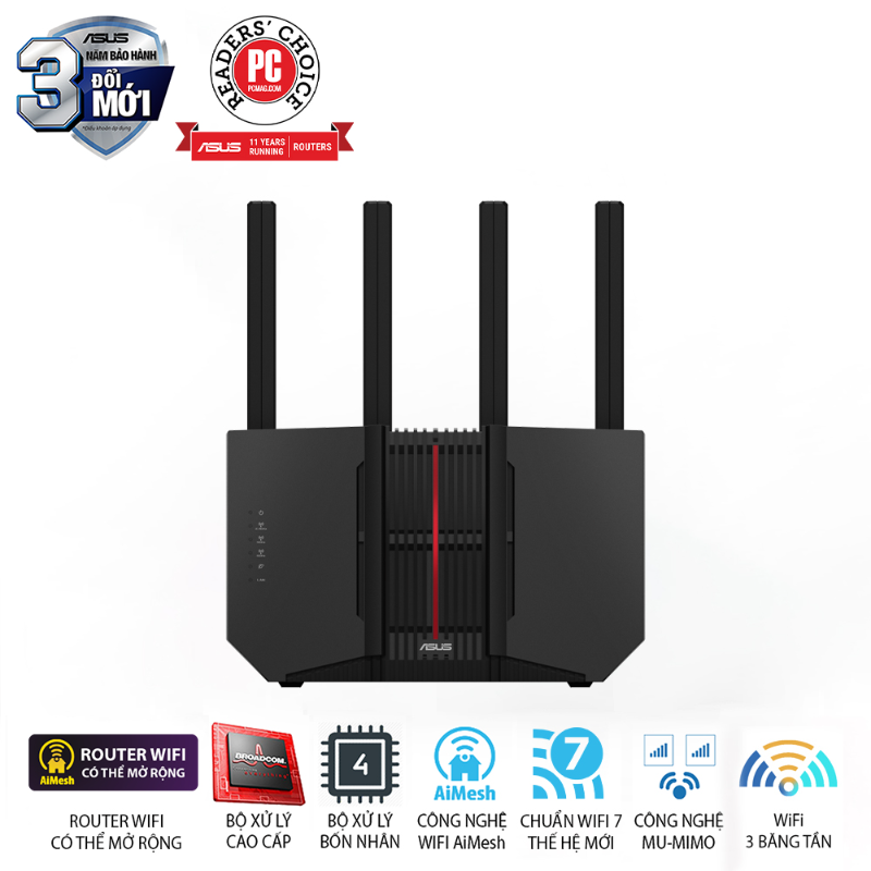  Router Wi-Fi 7 ASUS RT-BE92U BE9700 