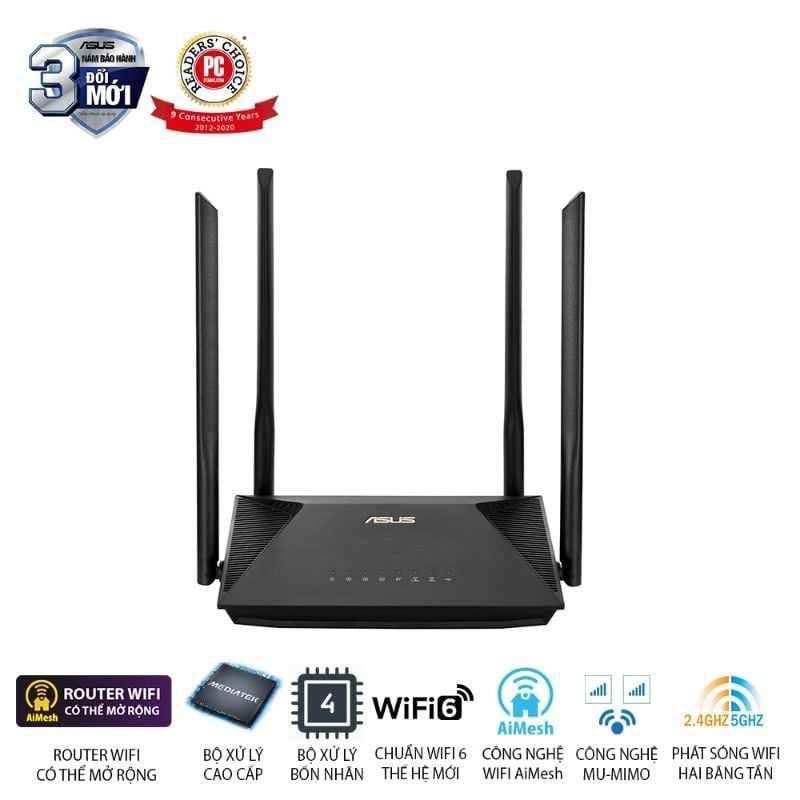  Router Wi-Fi 6 ASUS RT-AX53U AX1800 