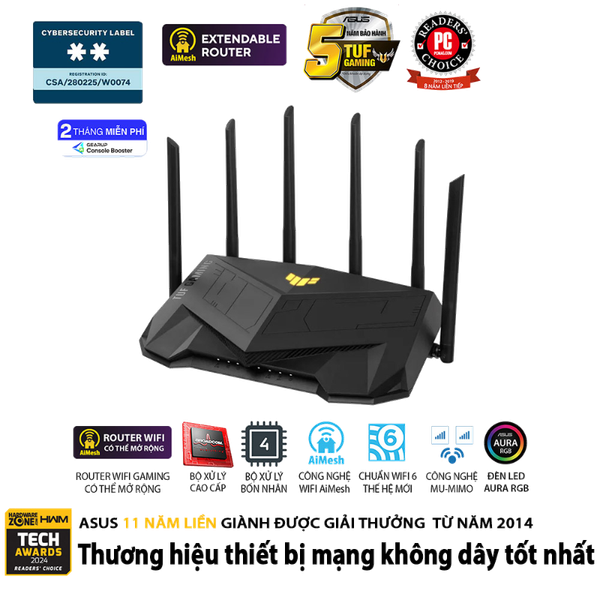 Router Wi-Fi 6 Gaming ASUS TUF Gaming AX6000