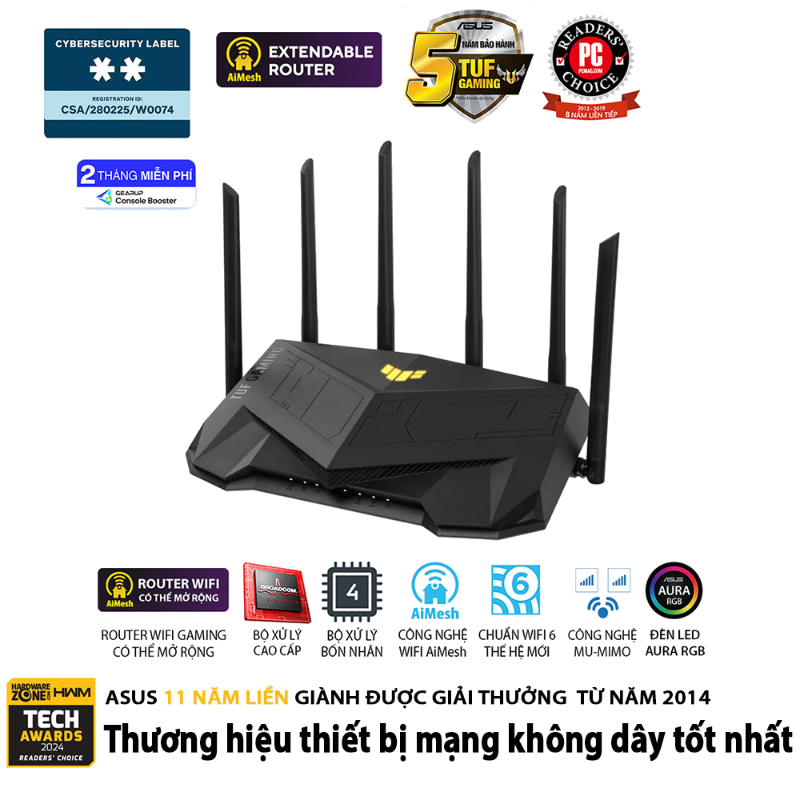  Router Wi-Fi 6 Gaming ASUS TUF Gaming AX6000 