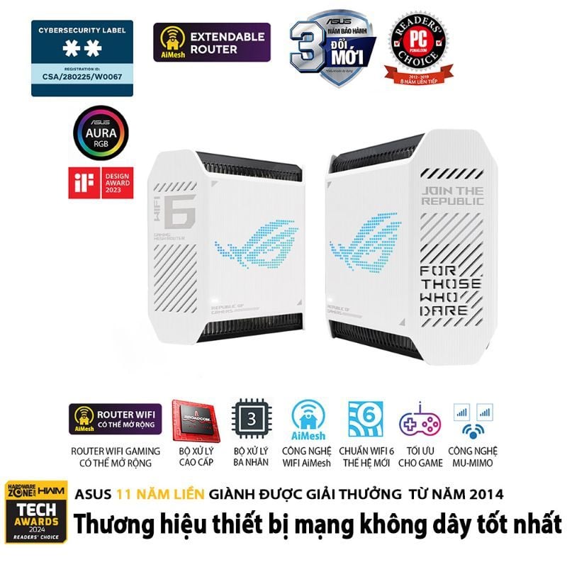 Hệ Thống Mesh Wi-Fi 6 Gaming ASUS ROG Rapture GT6 AX10000 