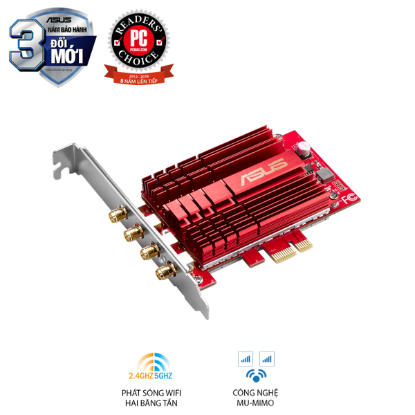 Card Wi-Fi ASUS PCE-AC88 AC3100 PCIe 4x4