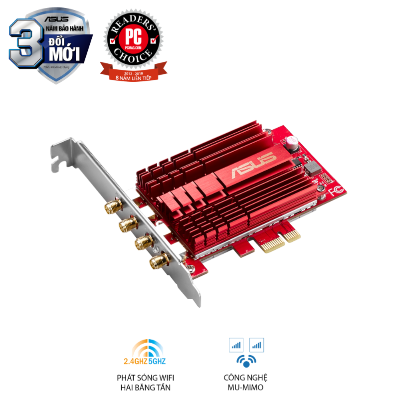  Card Wi-Fi ASUS PCE-AC88 AC3100 PCIe 4x4 
