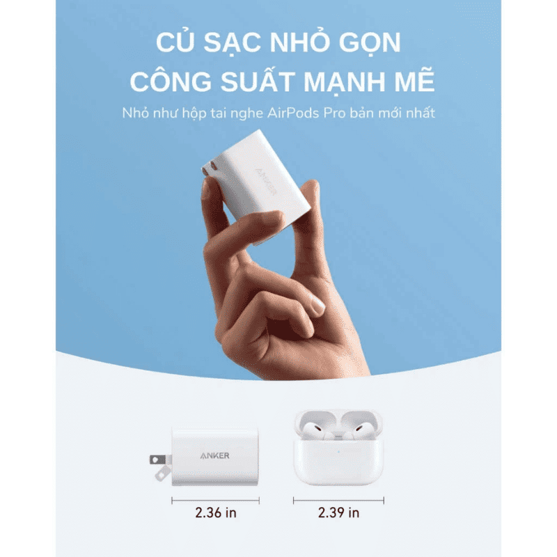  Sạc Anker Nano 1C 100W Kèm Cáp Type-C - B2679 Chính Hãng 