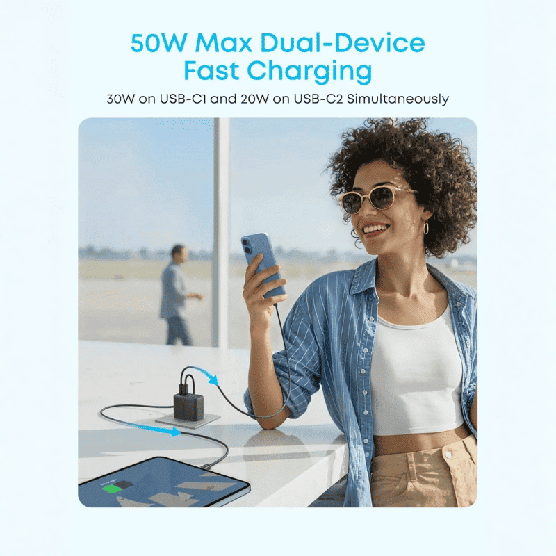  Sạc Anker 2A2C 50W - A121E Chính Hãng 