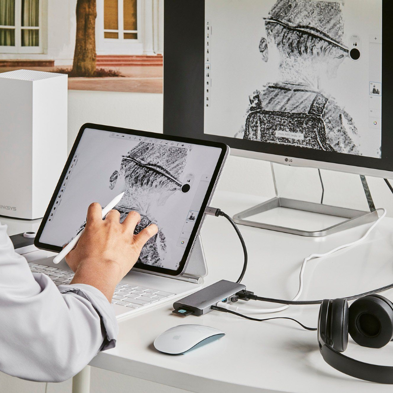  Adapter Chuyển Đổi USB-C Multiport 7 Trong 1, Pass-Thru Belkin - Hàng Chính Hãng 