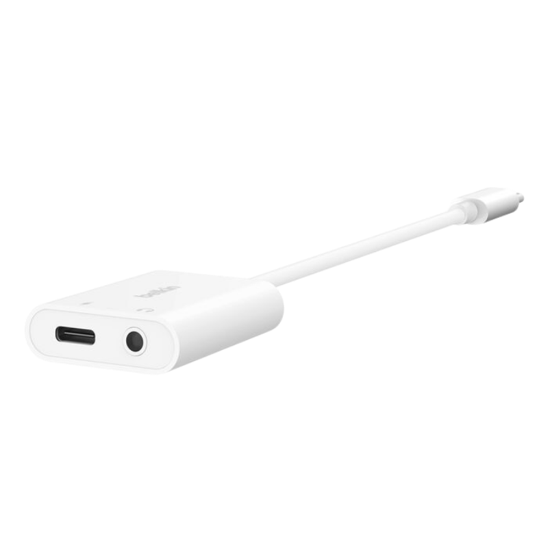  Hub chuyển đổi Belkin Rockstar USB-C sang 3.5mm Audio + Sạc USB-C - Hàng Chính Hãng 