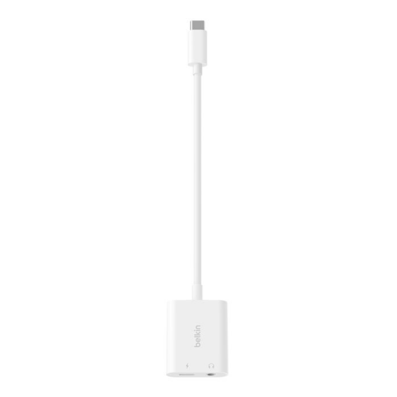  Hub chuyển đổi Belkin Rockstar USB-C sang 3.5mm Audio + Sạc USB-C - Hàng Chính Hãng 