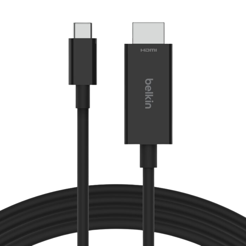  Cáp Belkin USB-C Sang HDMI 2.1 Hỗ Trợ 4K, 8K, Ultra HD, Đầu Nikel Dài 2M - Hàng Chính Hãng 