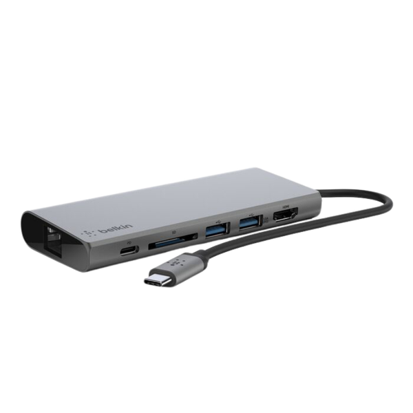 Adapter Chuyển Đổi USB-C 3.1 Multimedia 6 Trong 1, Pass-Thru Belkin - Hàng Chính Hãng