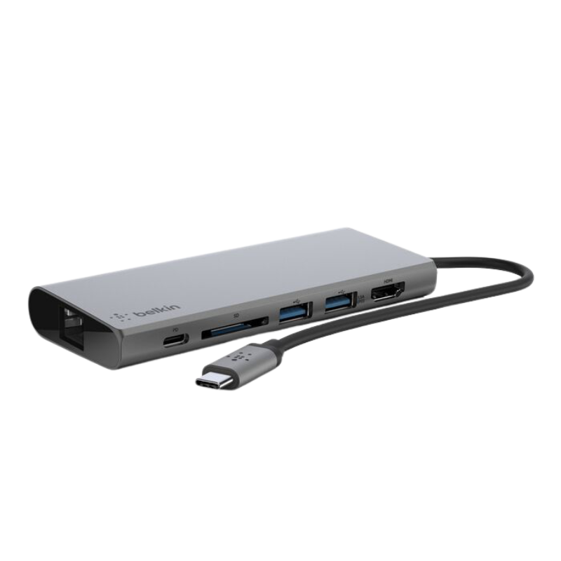  Adapter Chuyển Đổi USB-C 3.1 Multimedia 6 Trong 1, Pass-Thru Belkin - Hàng Chính Hãng 