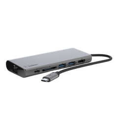 Adapter Chuyển Đổi USB-C 3.1 Multimedia 6 Trong 1, Pass-Thru Belkin - Hàng Chính Hãng