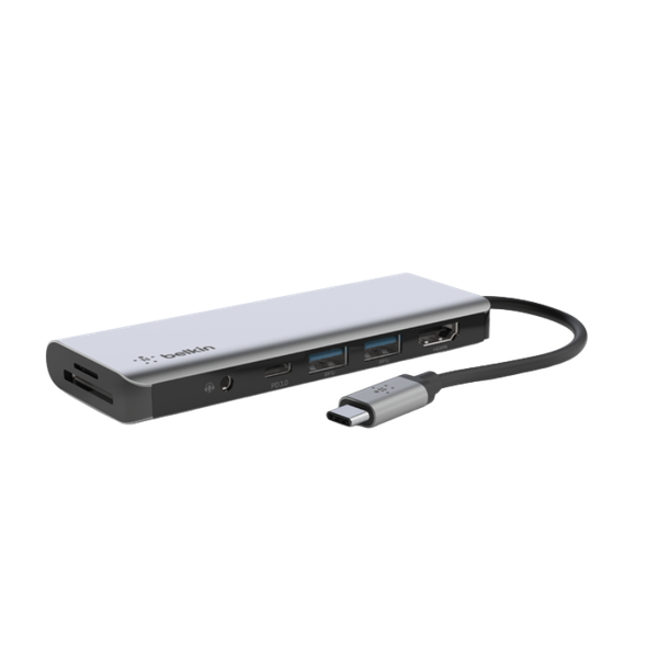 Adapter Chuyển Đổi USB-C Multiport 7 Trong 1, Pass-Thru Belkin - Hàng Chính Hãng