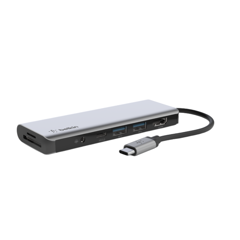  Adapter Chuyển Đổi USB-C Multiport 7 Trong 1, Pass-Thru Belkin - Hàng Chính Hãng 