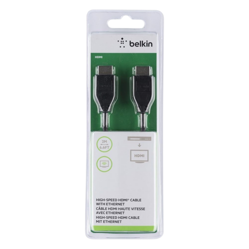  Cáp Belkin HDMI Hỗ Trợ 4K Đầu Nối Nickel Dài 2M - Hàng Chính Hãng 