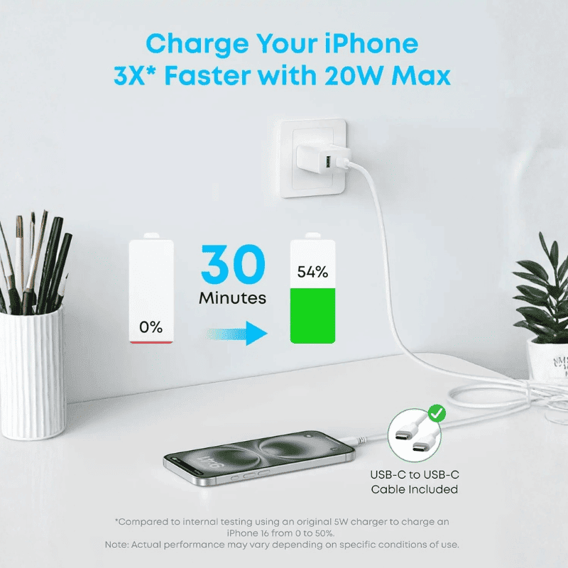  Sạc Anker 1C1A 20W Kèm Cáp Type-C to C Dài 1.5m - B2348 Chính Hãng 