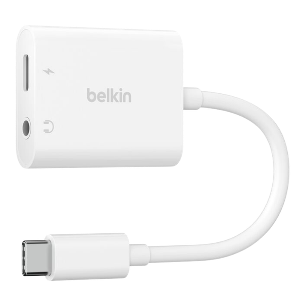 Hub chuyển đổi Belkin Rockstar USB-C sang 3.5mm Audio + Sạc USB-C - Hàng Chính Hãng