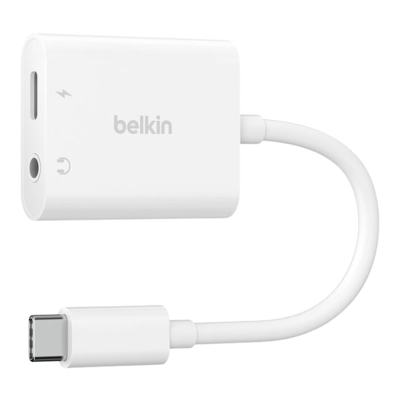  Hub chuyển đổi Belkin Rockstar USB-C sang 3.5mm Audio + Sạc USB-C - Hàng Chính Hãng 