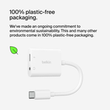  Hub chuyển đổi Belkin Rockstar USB-C sang 3.5mm Audio + Sạc USB-C - Hàng Chính Hãng 