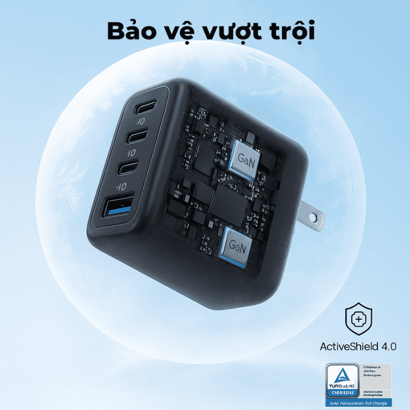  Sạc Anker 4 cổng 3C1A GAN 70W - A121C Chính Hãng 