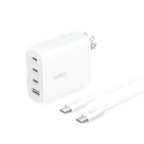  Adapter Sạc Nhanh 112W 4 Cổng, 3 USB-C + 1 USB-A GaN Màu Trắng Belkin - Hàng Chính Hãng 
