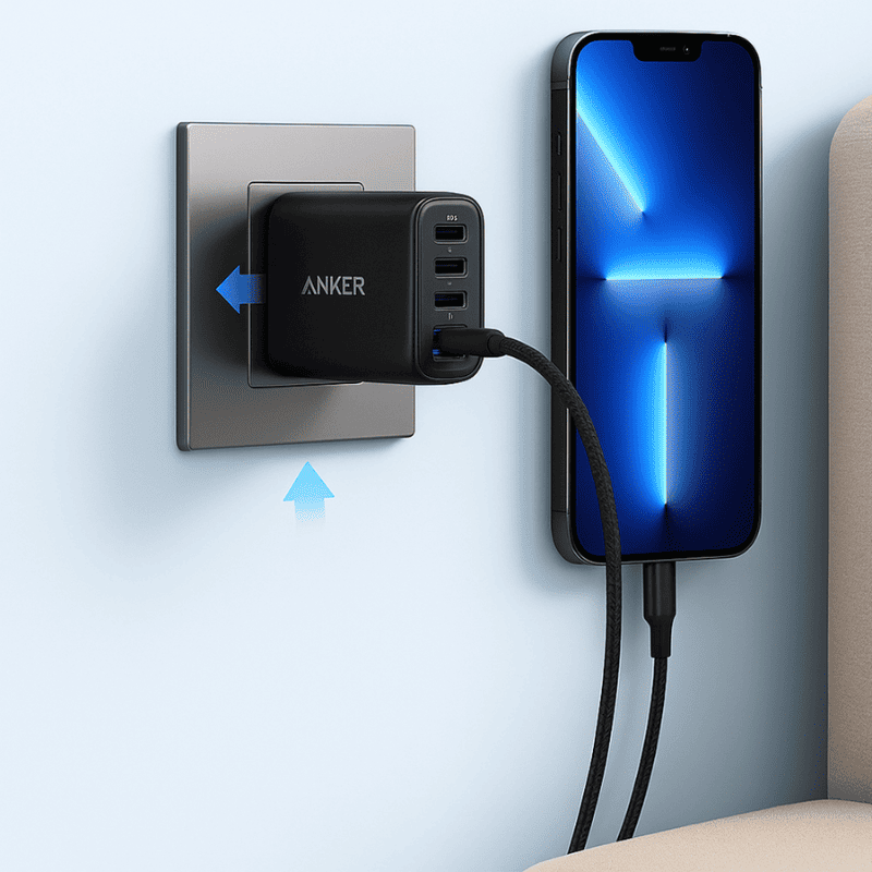  Sạc Anker 4 cổng 3C1A GAN 70W - A121C Chính Hãng 