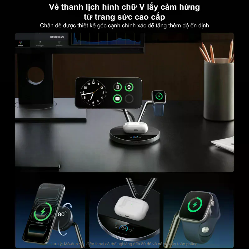  Đế Sạc Để Bàn Anker Prime Maggo 3 Trong 1 Aircool A25X7 Chính Hãng 