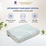  Gối Memory Foam Samy Crystal 40x60cm Gối Công Thái Học Nâng Đỡ Cổ Vai Gáy 