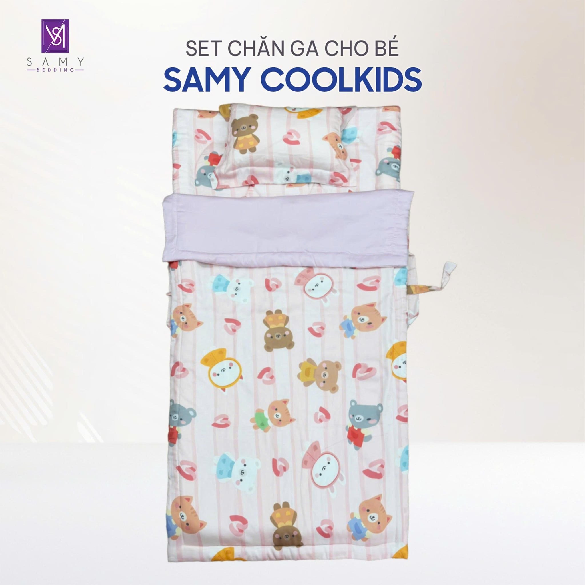  Set Chăn Ga Gối Tiện Ích Cho Bé - Samy Coolkids SCK008 