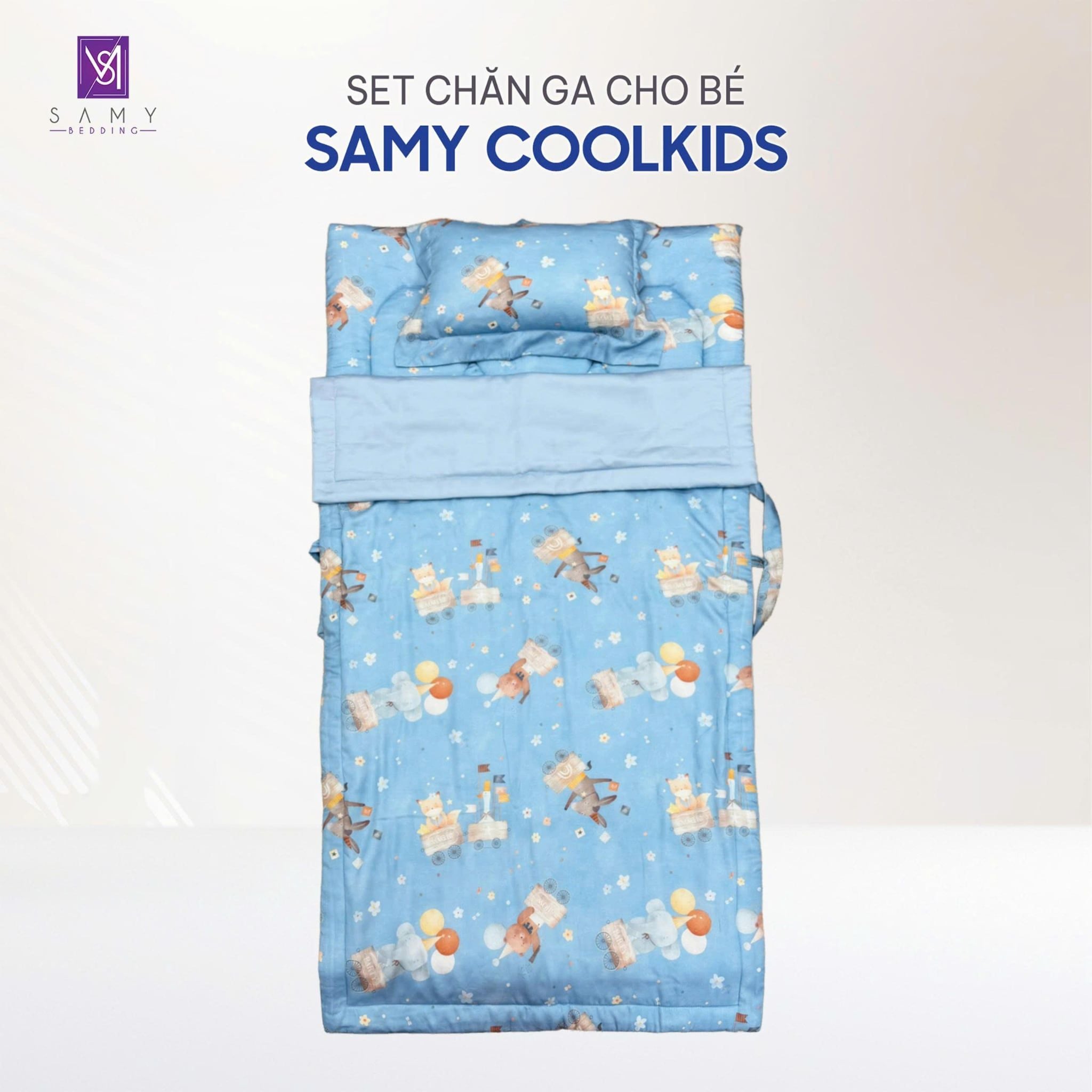  Set Chăn Ga Gối Tiện Ích Cho Bé - Samy Coolkids SCK009 