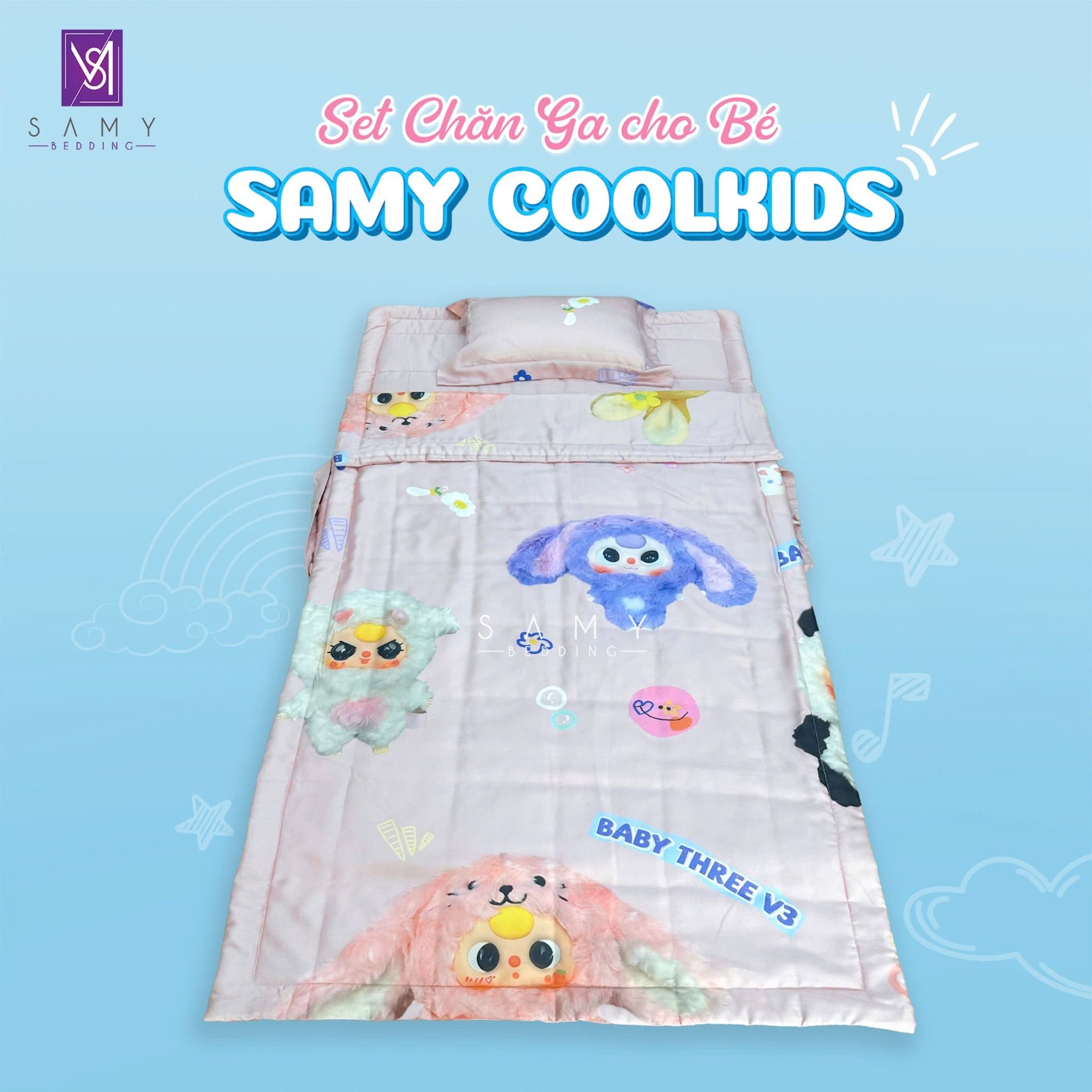  Set Chăn Ga Gối Tiện Ích Cho Bé - Samy Coolkids SCK0037 