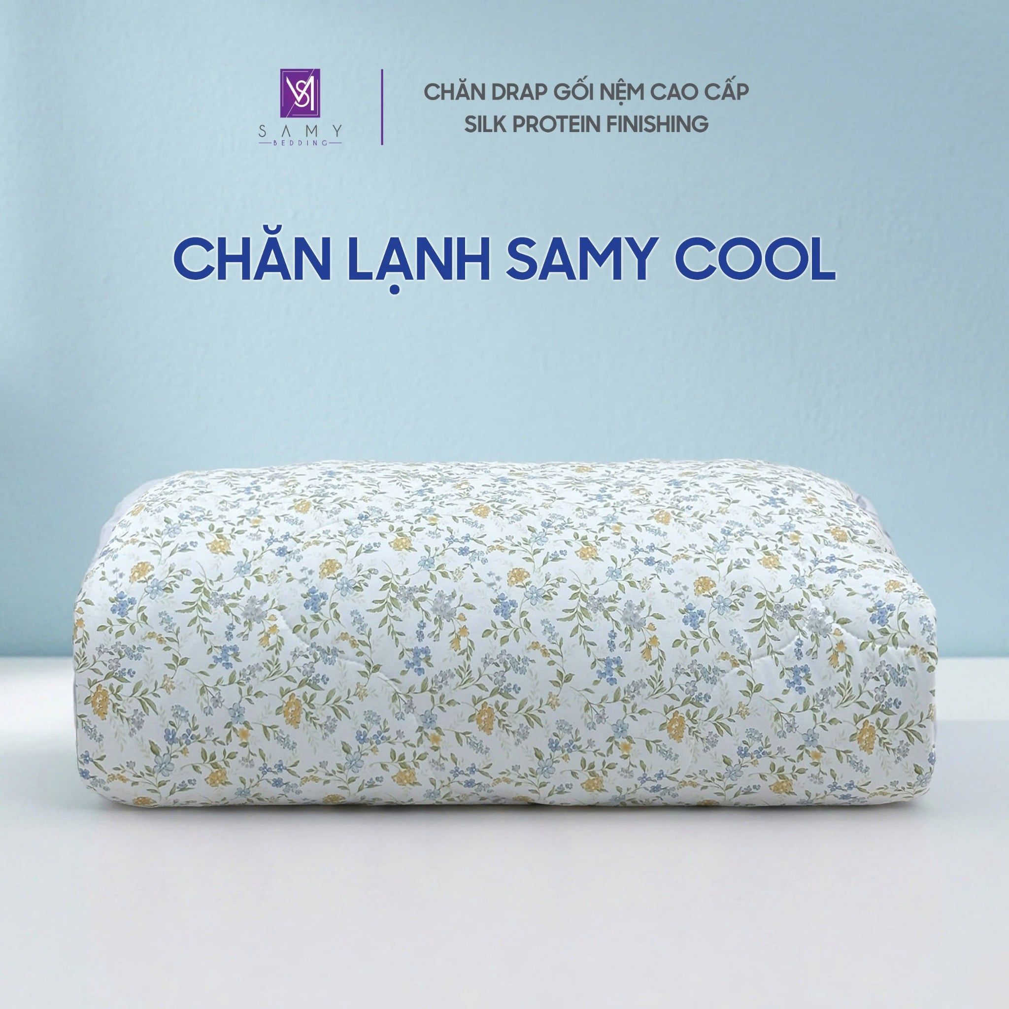  Chăn Lạnh SAMY COOL Cao Cấp Thoáng Khí Họa Tiết Hoa Nhí 