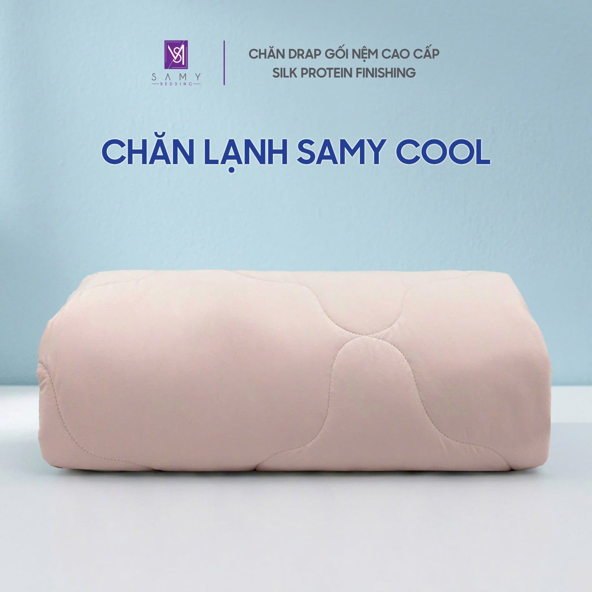  Chăn Lạnh SAMY COOL Cao Cấp Thoáng Khí Màu Hồng Trơn 