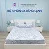  Bộ 4 Món Băng Lạnh SAMY BEDDING Siêu Mát Lạnh Lá Tím 