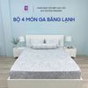  Bộ 4 Món Băng Lạnh SAMY BEDDING Siêu Mát Lạnh Hoa Xám 